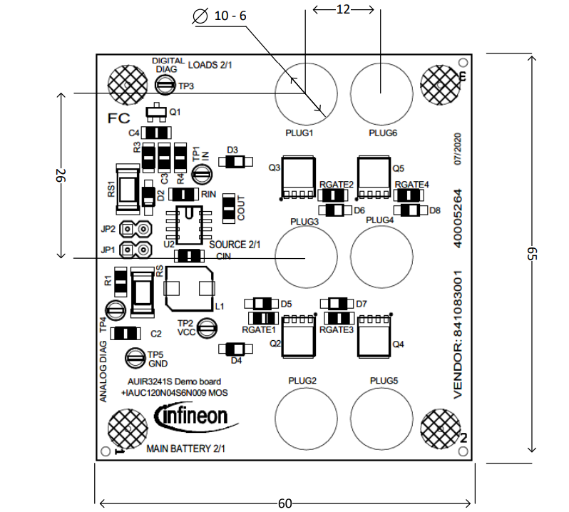 机械图纸 - Infineon Technologies AUIR3242S 12V背靠背板